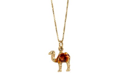 Lot 514 - ENAMELLED CAMEL PENDANT ON CHAIN