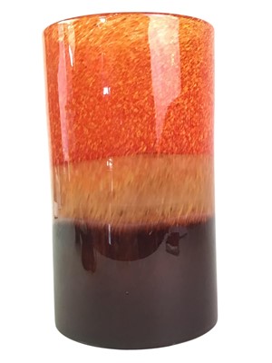 Lot 699 - ART GLASS CYLINDRICAL GLASS VASE