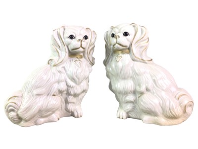 Lot 712 - PAIR OF SMALL STAFFORDSHIRE WALLY DOGS