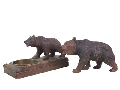 Lot 713 - CARVED WOODEN MODEL OF A BEAR
