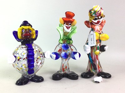 Lot 719 - THREE MURANO GLASS CLOWNS
