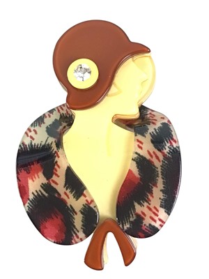 Lot 746 - THREE ART DECO STYLE FLAPPER BROOCHES