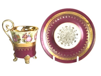 Lot 752 - SET OF SIX CERAMIC COFFEE CUPS AND SIX SAUCERS