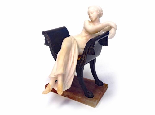 Lot 1241 - SCULPTURE OF A SEATED WOMAN BY ANTONIO FRILLI...