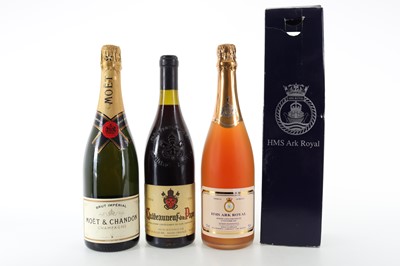 Lot 246 - MOET & CHANDON BRUT IMPERIAL AND HMS ARK ROYAL SPARKLING ROSE