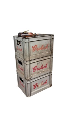 Lot 787 - THREE VINTAGE GROLSCH BEER CRATES