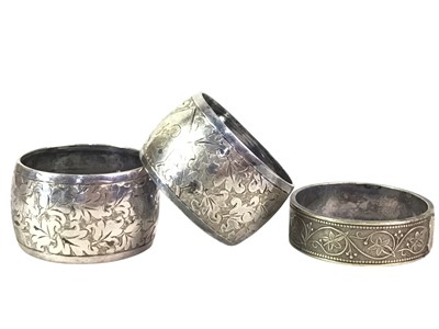 Lot 791 - PAIR OF GEORGE VI SILVER NAPKIN RINGS