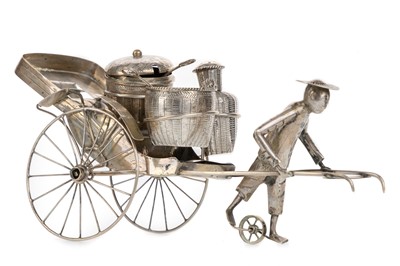 Lot 1209 - CHINESE SILVER CRUET SET