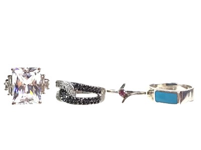 Lot 810 - COLLECTION OF STERLING SILVER RINGS