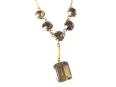 Lot 812 - DRESS STONE DROP PENDANT NECKLACE