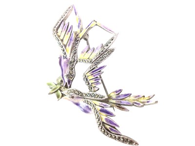 Lot 351 - TWO ENAMEL ANIMAL BROOCHES