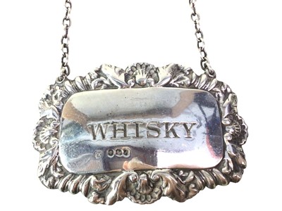 Lot 827 - STERLING SILVER WHISKY LABEL