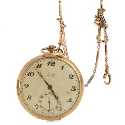 Lot 827 - NINE CARAT GOLD OPEN FACE POCKET WATCH