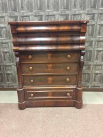 Lot 1251 - VICTORIAN MAHOGANY COLUMN CHEST OF LARGE...