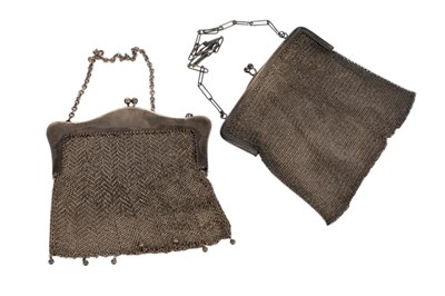 Lot 877 - GEORGE V SILVER CHAIN-MAIL EVENING BAG