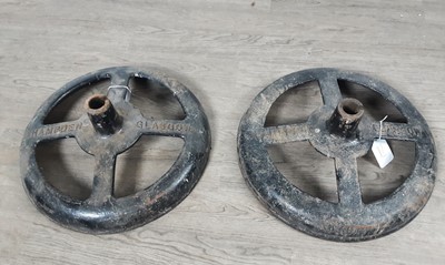 Lot 1774 - PAIR OF CAST IRON TURNSTYLE STANDS