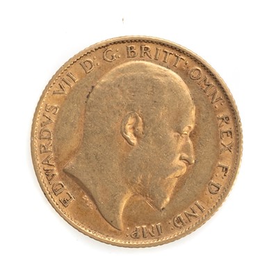 Lot 34 - EDWARD VII GOLD HALF SOVEREIGN