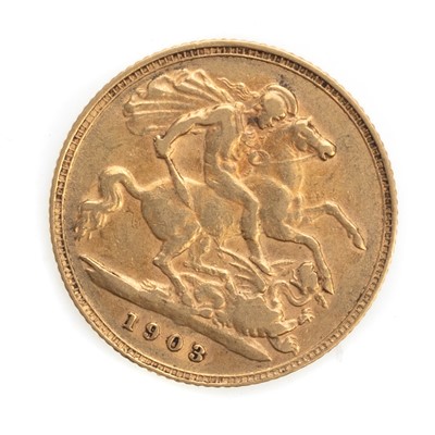 Lot 34 - EDWARD VII GOLD HALF SOVEREIGN