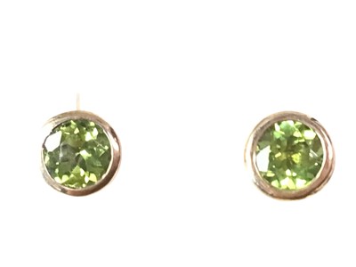 Lot 24 - PAIR OF PERIDOT STUD EARRINGS