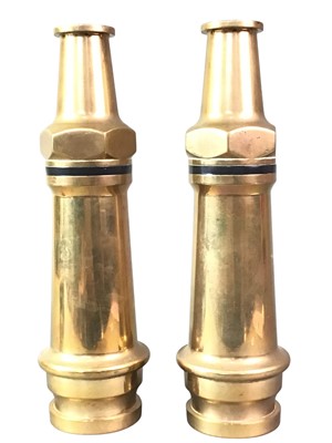 Lot 64 - TWO VINTAGE BRASS HOSE NOZZLES