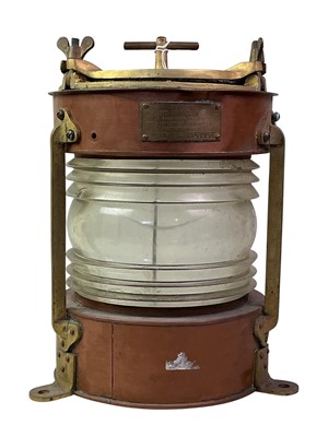 Lot 39 - COPPER AND BRASS SHIP'S LANTERN