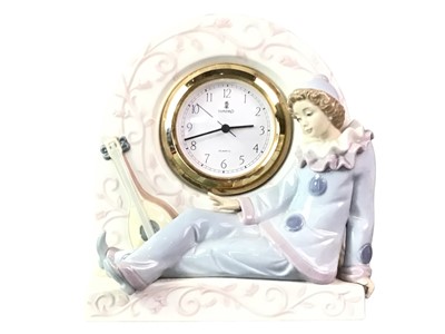 Lot 129 - LLADRO PORCELAIN CLOCK
