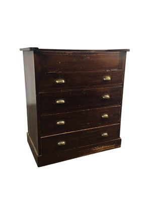 Lot 108 - MAHOGANY DRAPERS CHEST OF DRAWERS