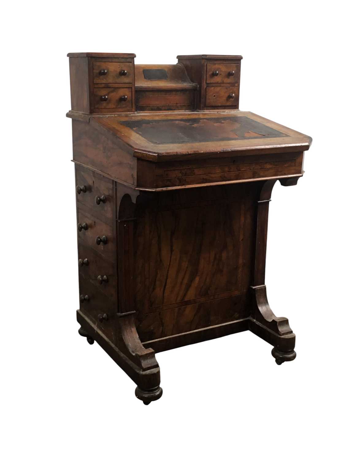Lot 102 - VICTORIAN WALNUT DAVENPORT WRITING DESK