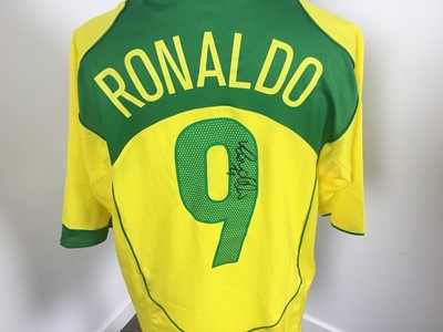 Lot 1790 - RONALDO, TWO BRAZILIAN REPLICA JERSEYS