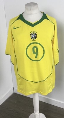 Lot 1790 - RONALDO, TWO BRAZILIAN REPLICA JERSEYS