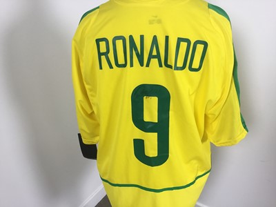 Lot 1790 - RONALDO, TWO BRAZILIAN REPLICA JERSEYS
