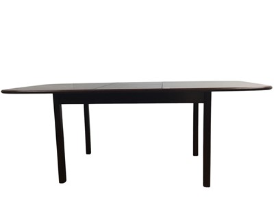 Lot 144 - G PLAN MAHOGANY EXTENDING DINING TABLE WITH SIX CHAIRS