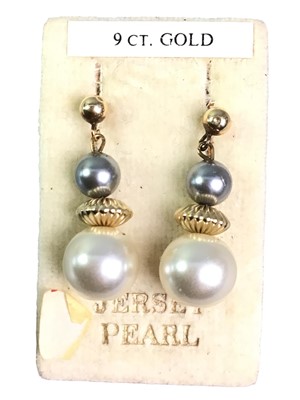 Lot 162 - PAIR OF JERSEY PEARL EARRINGS