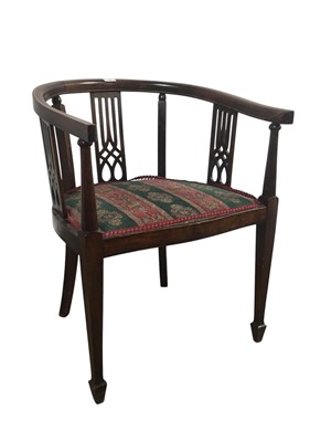 Lot 159 - TWO EDWARDIAN MAHOGANY TUB CHAIRS