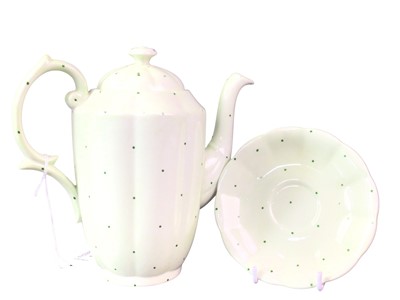 Lot 256 - ROYAL ALBERT CELADON POLKA DOT PART COFFEE SERVICE