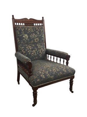 Lot 187 - EDWARDIAN MATCHING HIS AND HERS WALNUT CHAIRS