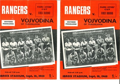 Lot 1815 - RANGERS F.C. V VOJVODINA F.C., TWO FOOTBALL PROGRAMMES