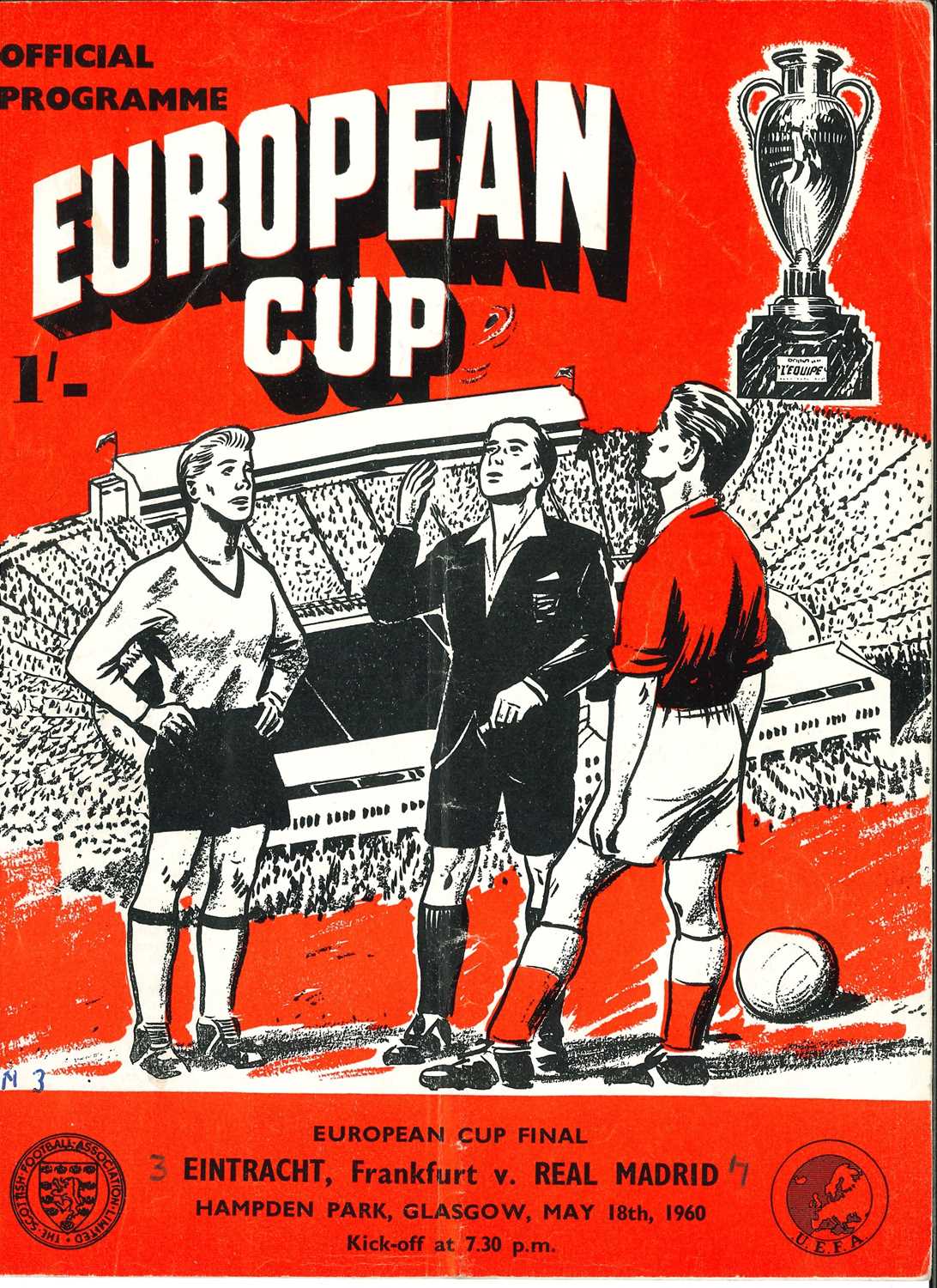 Lot 1823 - EINTRACHT, FRANKFURT V REAL MADRID, EUROPEAN CUP FINAL FOOTBALL PROGRAMME