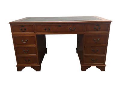 Lot 222 - YEW WOOD DESK