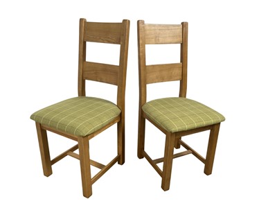 Lot 223 - LIGHT OAK TABLE AND EIGHT CHAIRS