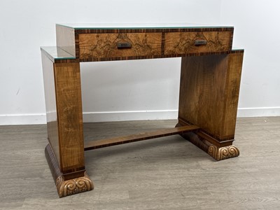 Lot 1350 - BURR WALNUT SERVING TABLE