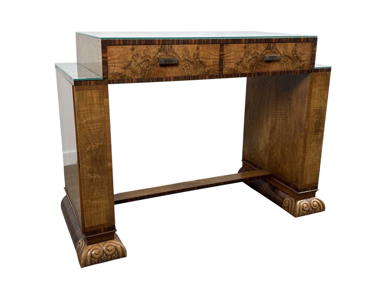 Lot 1350 - BURR WALNUT SERVING TABLE