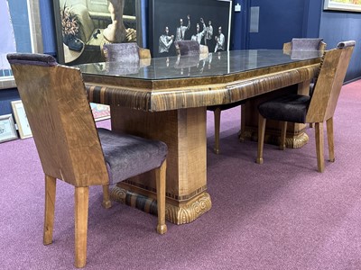 Lot 1348 - BURR WALNUT DINING TABLE