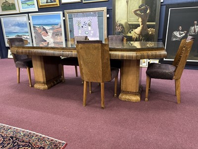 Lot 1348 - BURR WALNUT DINING TABLE