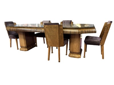 Lot 1348 - BURR WALNUT DINING TABLE