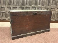 Lot 1296 - LARGE CAMPHORWOOD BLANKET CHEST with rusted...