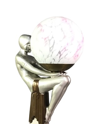 Lot 201 - MODERN ART DECO STYLE BIBA SILVERED LAMP
