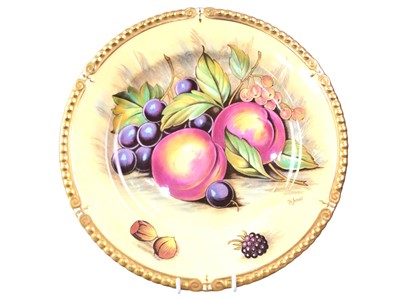Lot 338 - DORIS JONES FOR AYNSLEY, PAIR OF FRUIT DESIGN PLATES