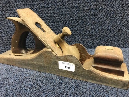Lot 1307 - SPIERS OF AYR BRASS AND STEEL PANEL PLANE with...