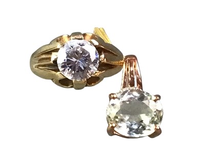 Lot 340 - GEM SET GYPSY RING AND A PENDANT